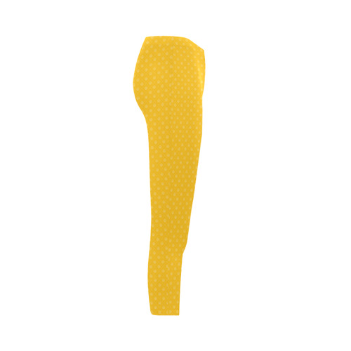 Yellow and White Anchor Capri Legging (Model L02)