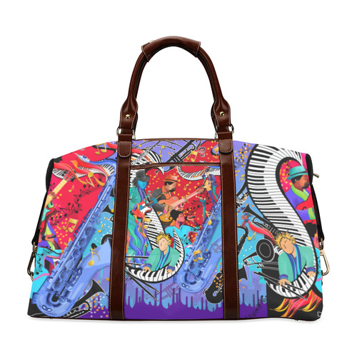 Cool Music Theme Travel Bag Jazzy Music Art Classic Travel Bag (Model 1643) Remake