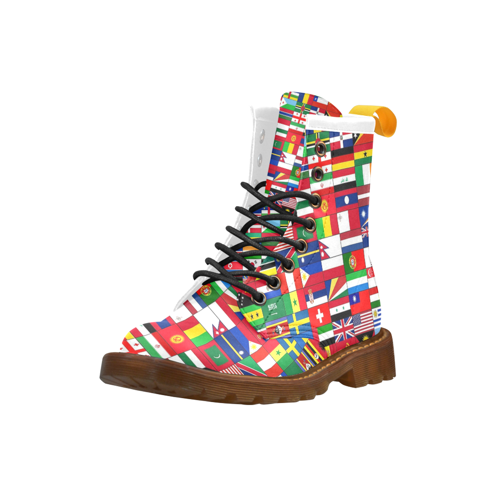 WORLD FLAGS 2 High Grade PU Leather Martin Boots For Women Model 402H