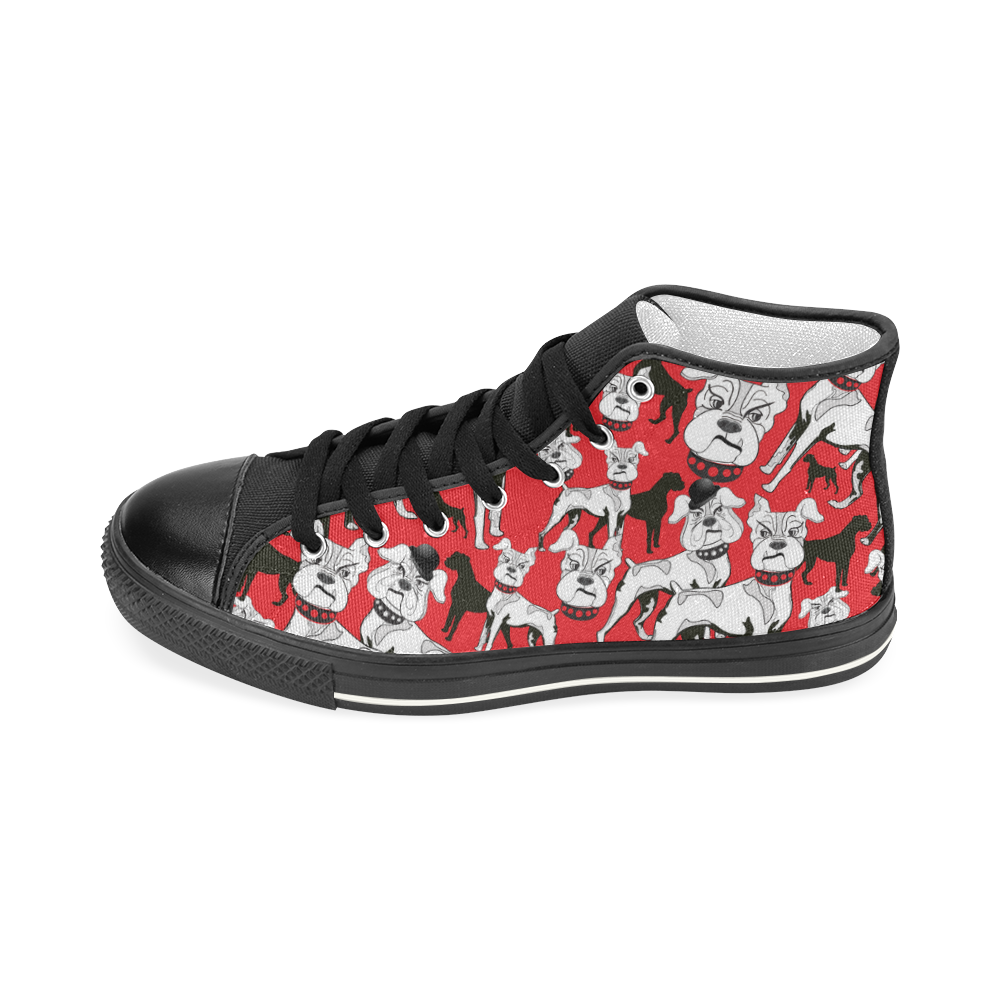 High Top Sneakers Bulldog Pop Art Print Men’s Classic High Top Canvas Shoes (Model 017)