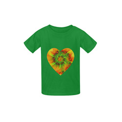Hot Summer Green Orange Abstract Colorful Fractal Kid's  Classic T-shirt (Model T22)