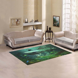 Awesome submarine with orca Area Rug 5'x3'3''