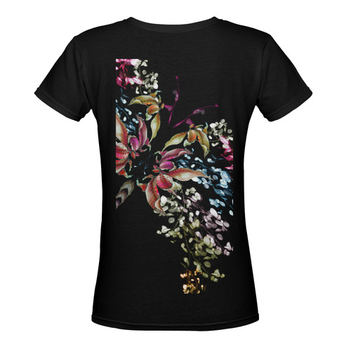 butterfly3 Women's Deep V-neck T-shirt (Model T19)