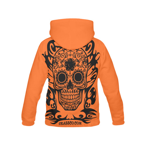 SKULL TRIBAL V All Over Print Hoodie for Men (USA Size) (Model H13)