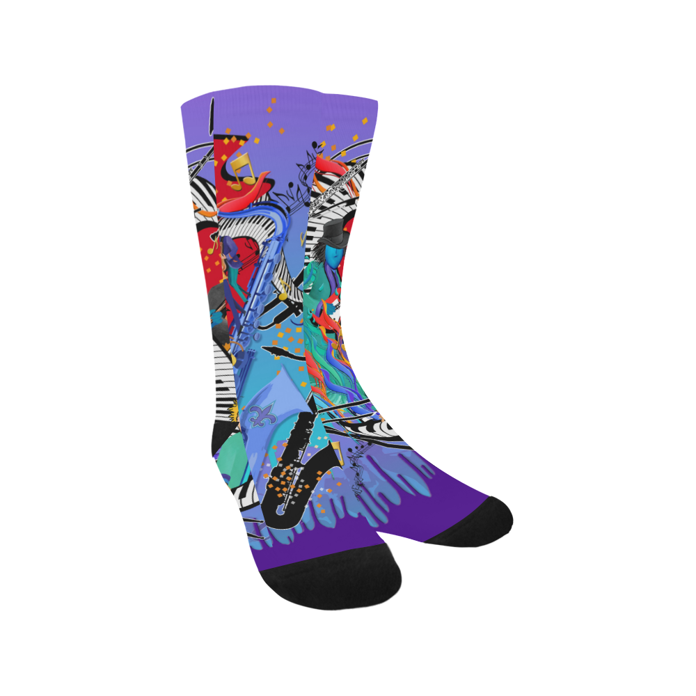 Juleez Jazzy Music Print Socks Trouser Socks