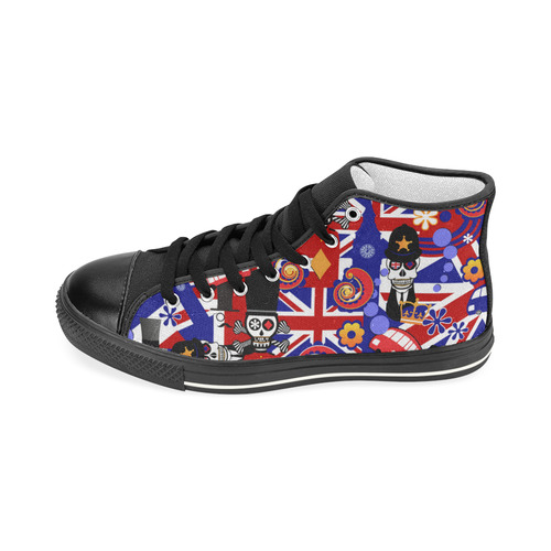 Men's High Top UK London Flag Brit Print Sneakers Men’s Classic High Top Canvas Shoes (Model 017)