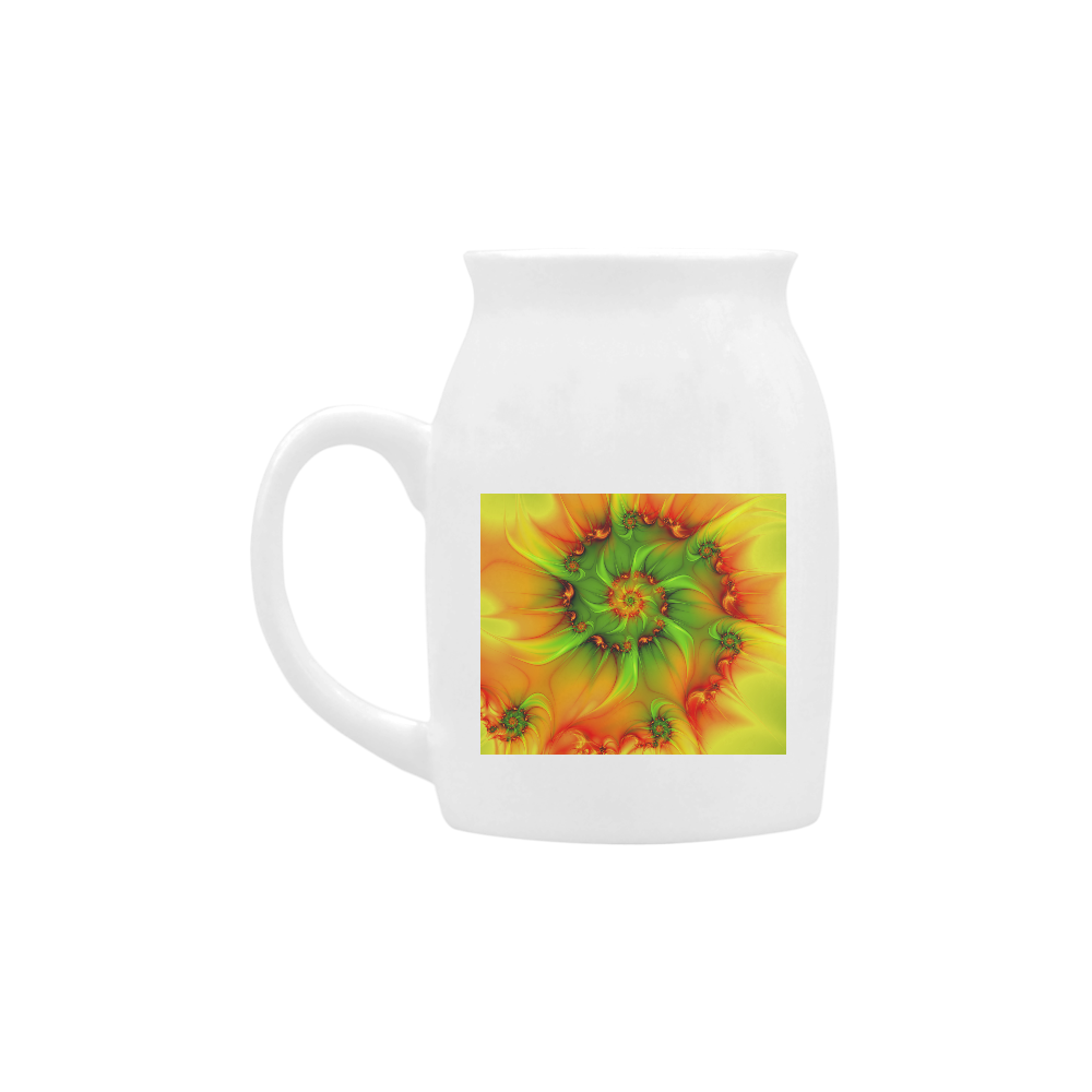 Hot Summer Green Orange Abstract Colorful Fractal Milk Cup (Small) 300ml