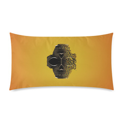 fractal black skull portrait with orange abstract background Rectangle Pillow Case 20"x36"(Twin Sides)