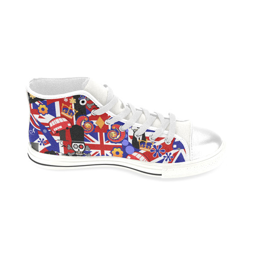 High Top UK Flag Brit Print Sneakers Men’s Classic High Top Canvas Shoes (Model 017)