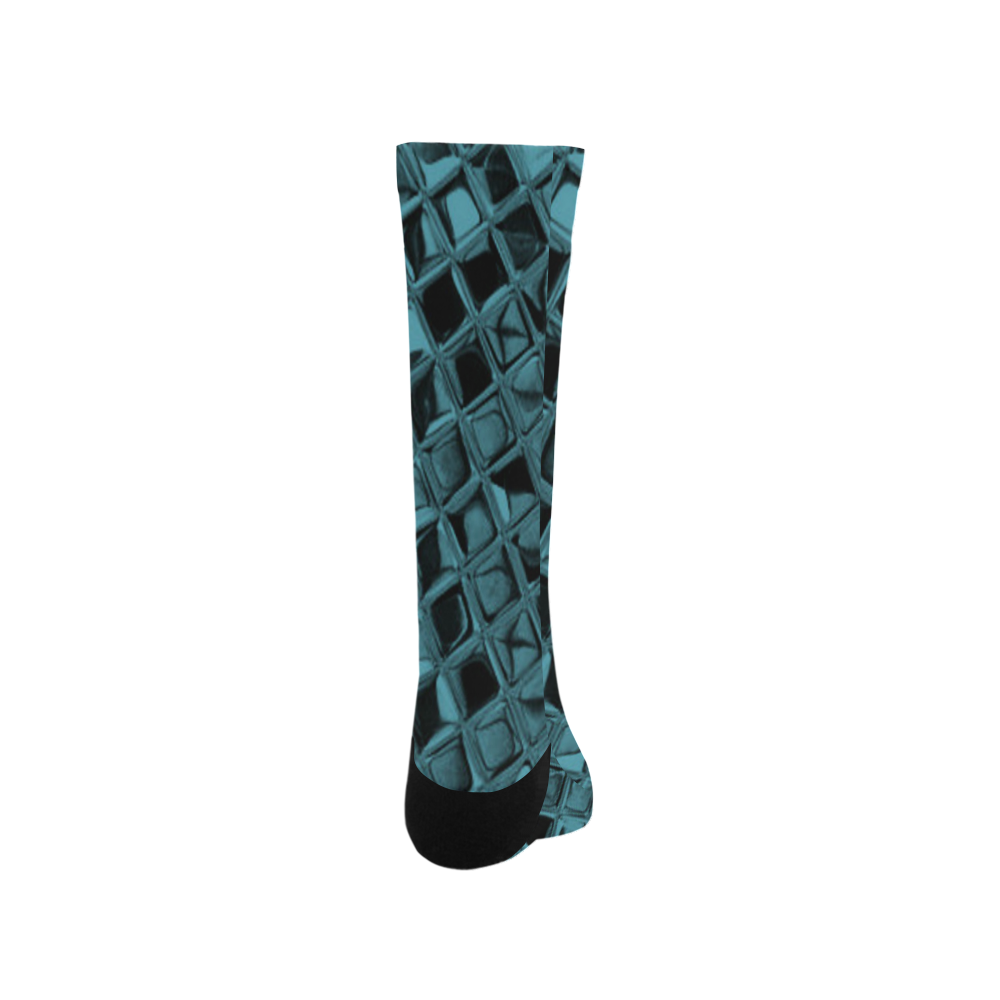 Metallic Aquamarine Trouser Socks
