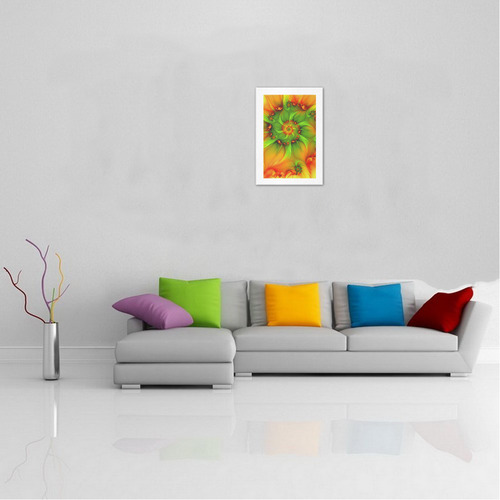 Hot Summer Green Orange Abstract Colorful Fractal Art Print 13‘’x19‘’