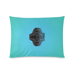 fractal black skull portrait with blue abstract background Custom Picture Pillow Case 20"x26" (one side)
