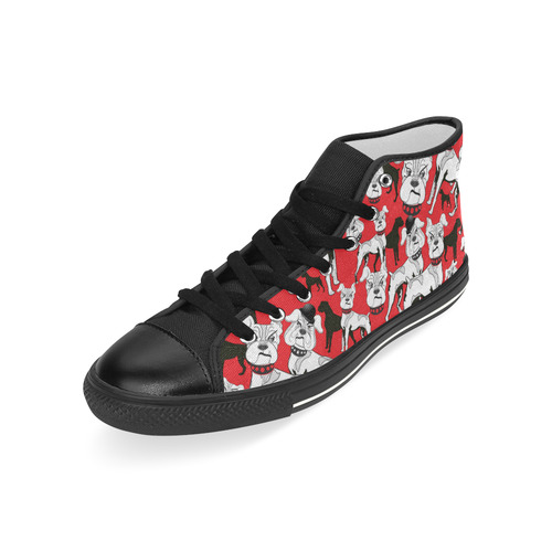 High Top Sneakers Bulldog Pop Art Print Men’s Classic High Top Canvas Shoes (Model 017)