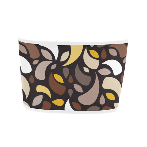 Brown Leaves And Geometric Shapes Bandeau Top