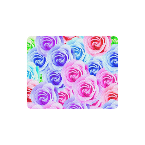 closeup colorful rose texture background in pink purple blue green Rectangle Mousepad