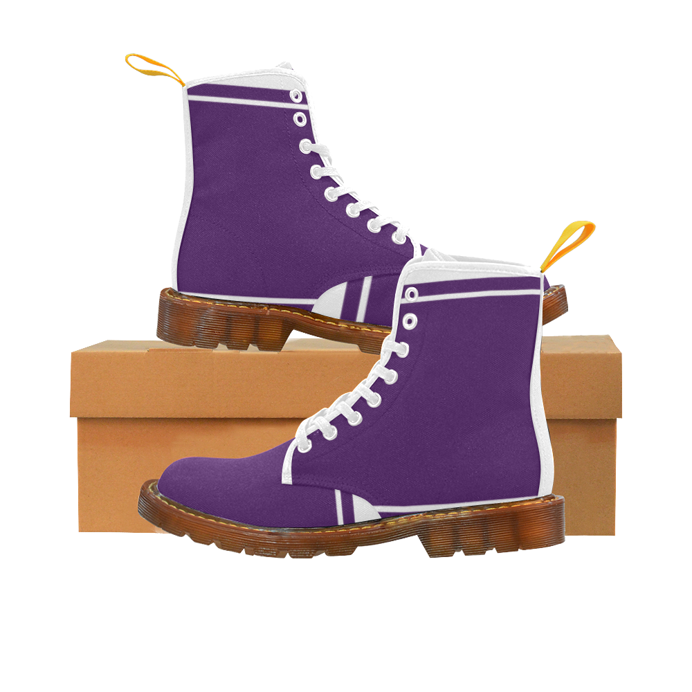 Dark Lilac Ribbon Martin Boots For Men Model 1203H