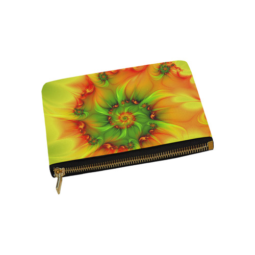 Hot Summer Green Orange Abstract Colorful Fractal Carry-All Pouch 9.5''x6''