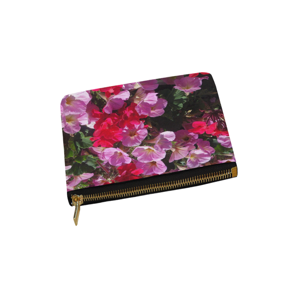 wonderful pink flower mix by JamColors Carry-All Pouch 6''x5''