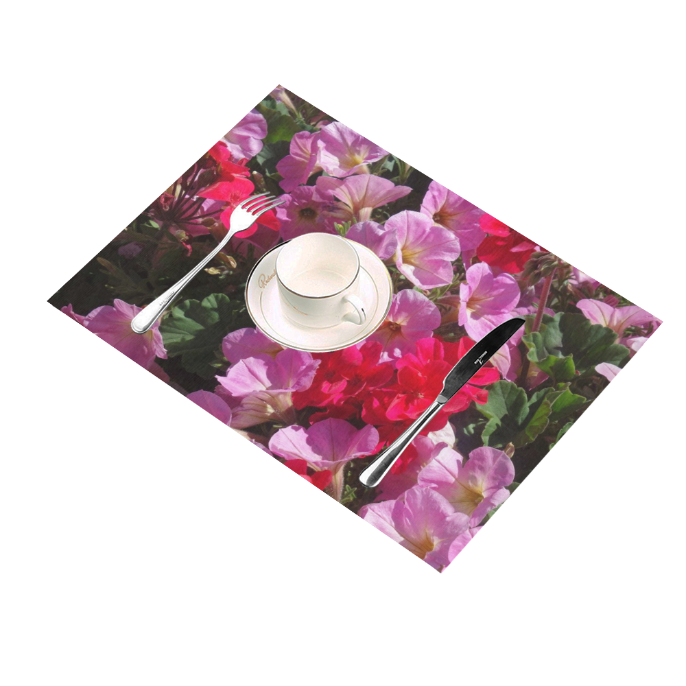 wonderful pink flower mix by JamColors Placemat 14’’ x 19’’ (Set of 6)