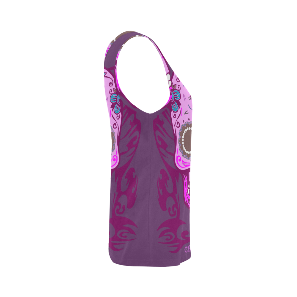 SKULL PINKY All Over Print Tank Top for Women (Model T43)