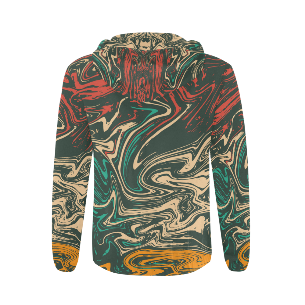 Colorful Marble All Over Print Full Zip Hoodie for Men (Model H14)