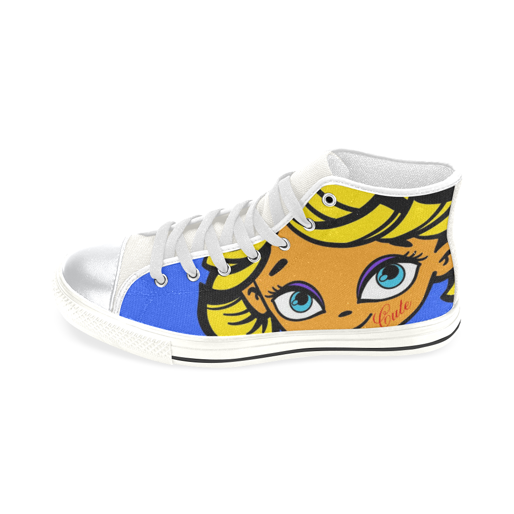 girl cute1 High Top Canvas Shoes for Kid (Model 017)
