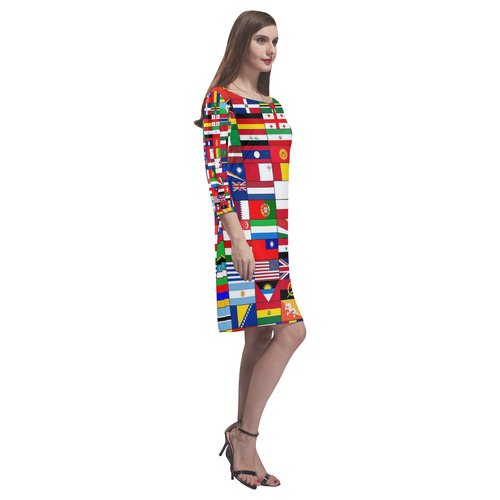 WORLD FLAGS 2 Rhea Loose Round Neck Dress(Model D22)