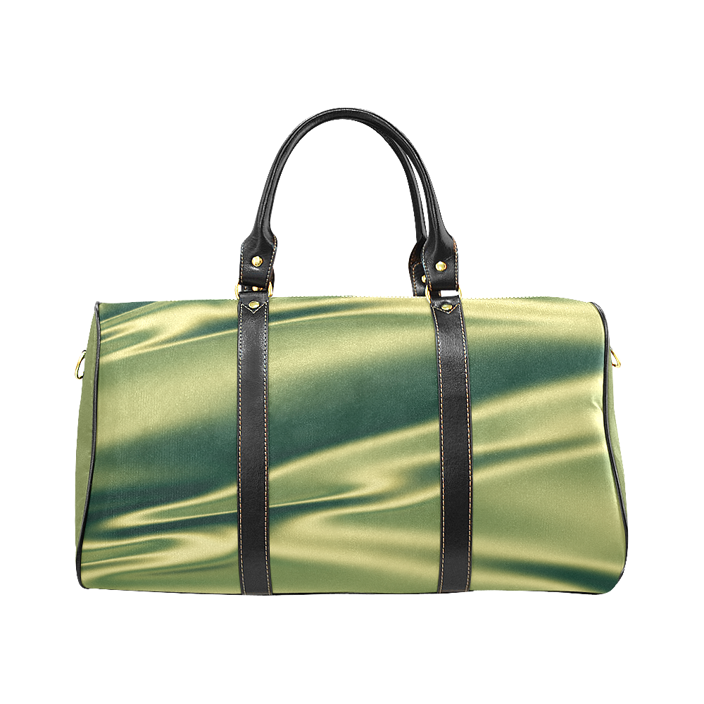 Green satin 3D texture Green Sides Version New Waterproof Travel Bag/Small (Model 1639)