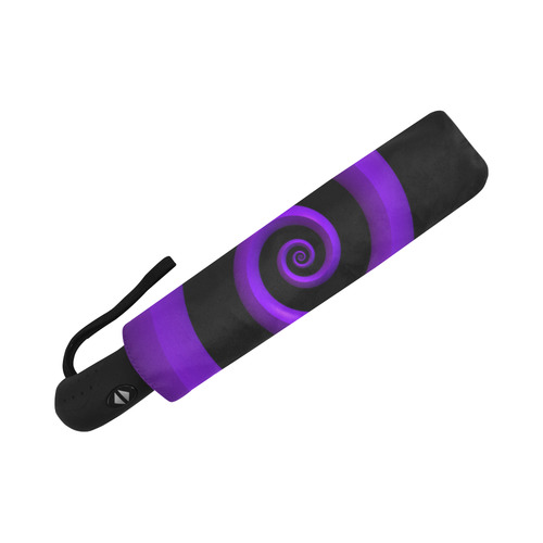 Zig Zag Purple Pattern Print Automatic Foldable Umbrella