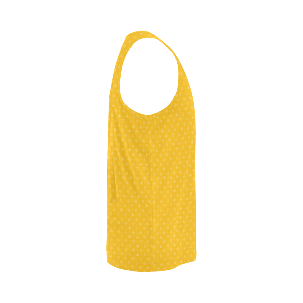 Yellow and White Anchor All Over Print Tank Top for Men (Model T43)