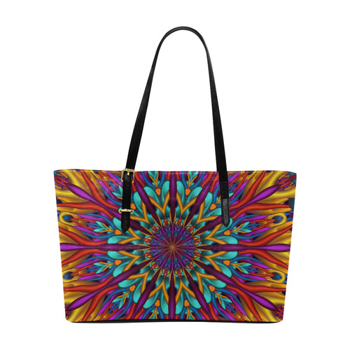 Amazing colors fractal mandala Euramerican Tote Bag/Large (Model 1656)