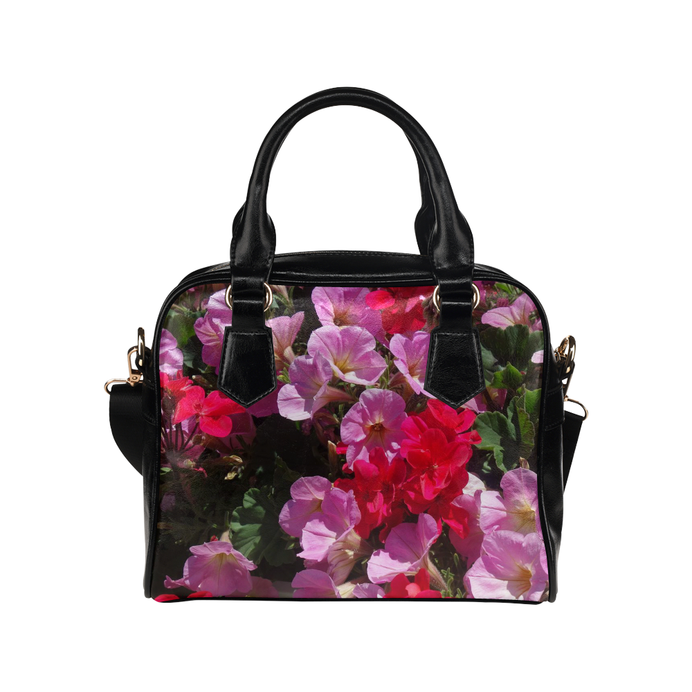 wonderful pink flower mix by JamColors Shoulder Handbag (Model 1634)