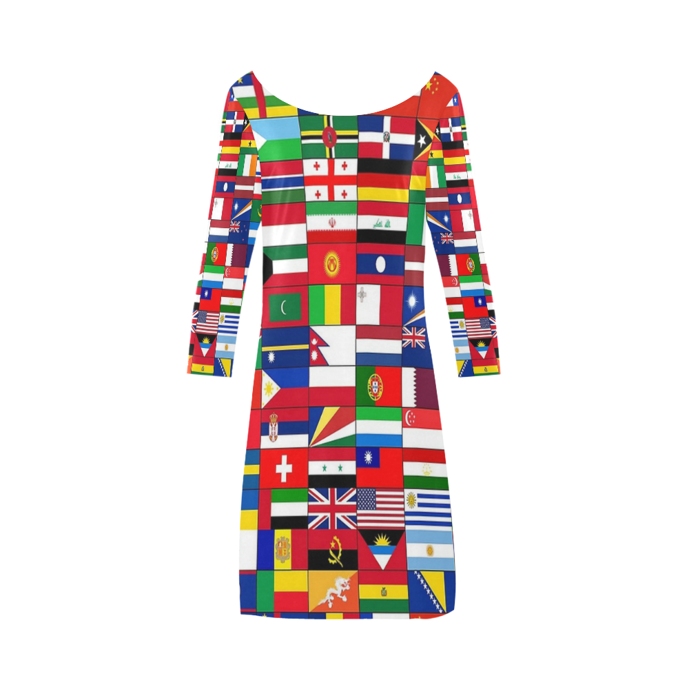 WORLD FLAGS 2 Bateau A-Line Skirt (D21)