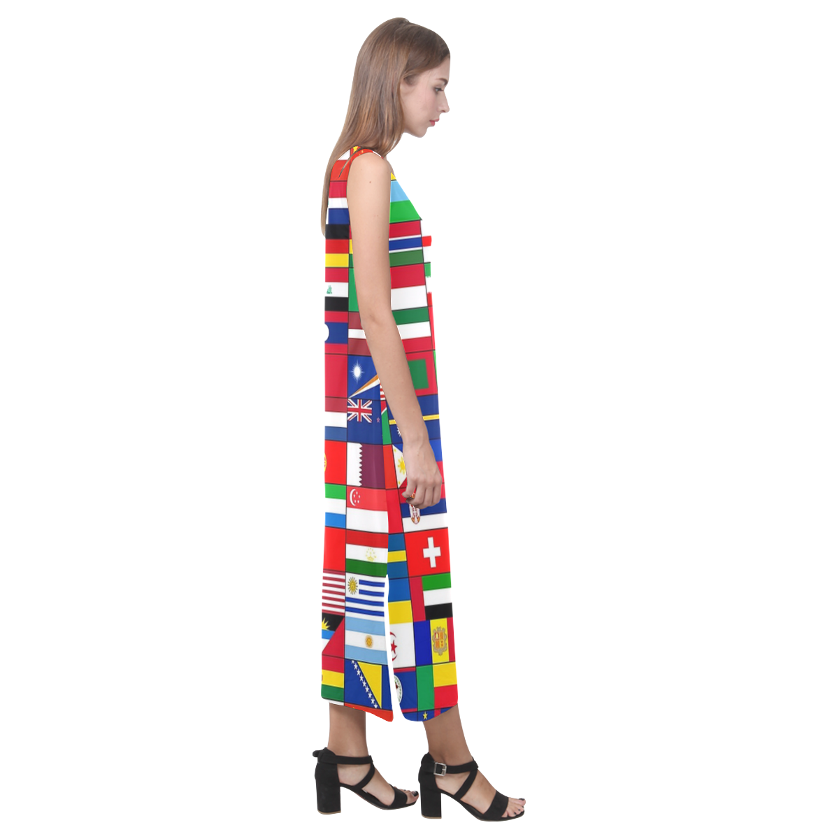 WORLD FLAGS 2 Phaedra Sleeveless Open Fork Long Dress (Model D08)
