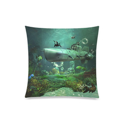 Awesome submarine with orca Custom Zippered Pillow Case 20"x20"(One Side)