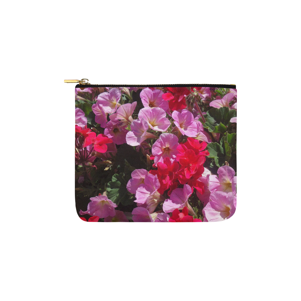 wonderful pink flower mix by JamColors Carry-All Pouch 6''x5''