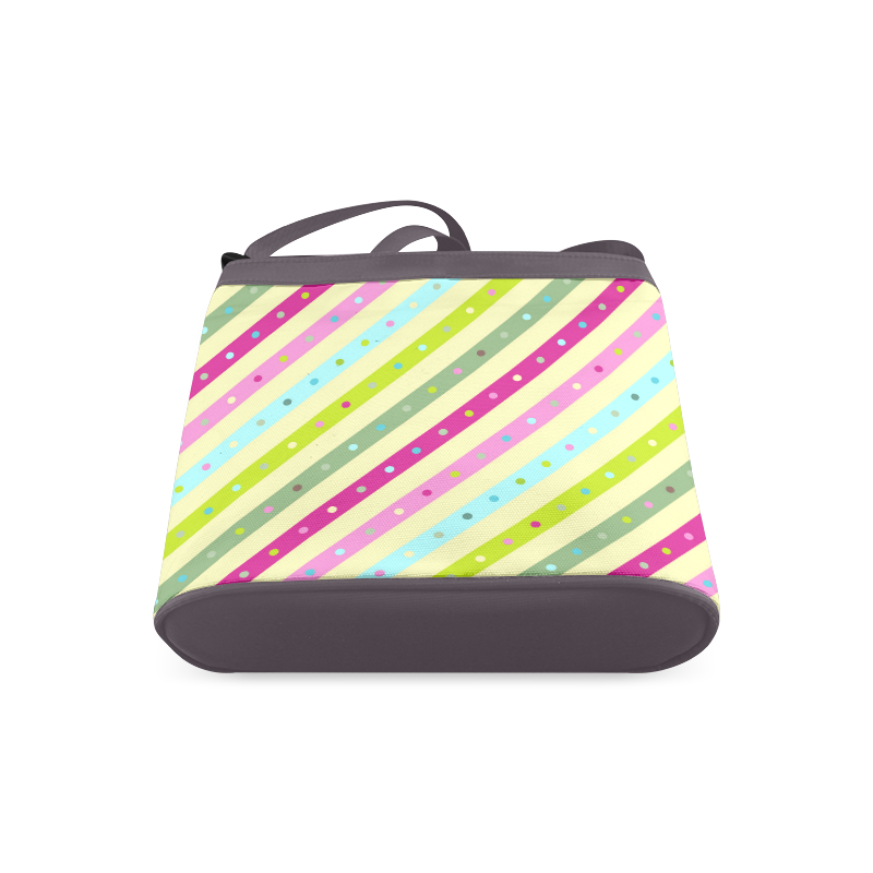 Pink Blue Green Polka Dots Stripes Crossbody Bags (Model 1613)