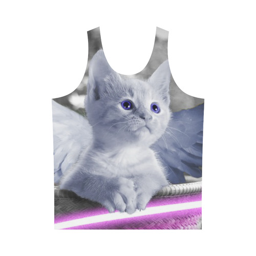 Angel Cat and Butterflies All Over Print Tank Top for Men (Model T43)