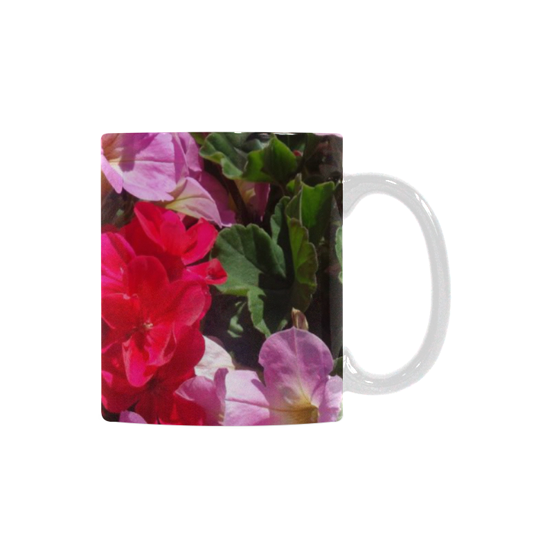 wonderful pink flower mix by JamColors White Mug(11OZ)