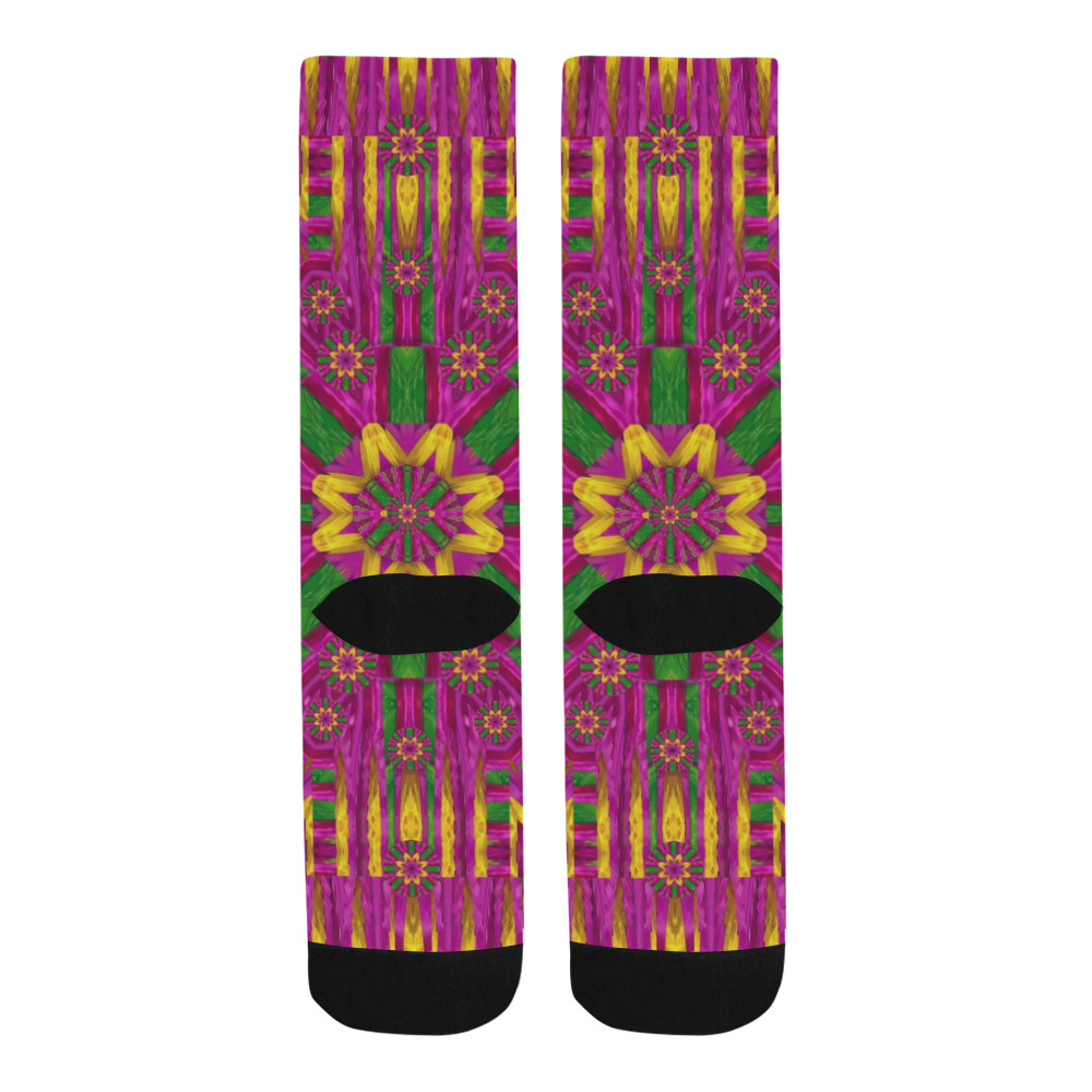 Feather stars mandala pop art Trouser Socks