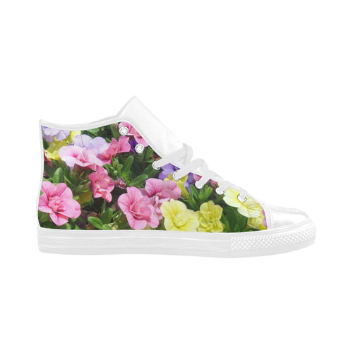 lovely flowers 17 by JamColors Aquila High Top Microfiber Leather Women's Shoes (Model 032)