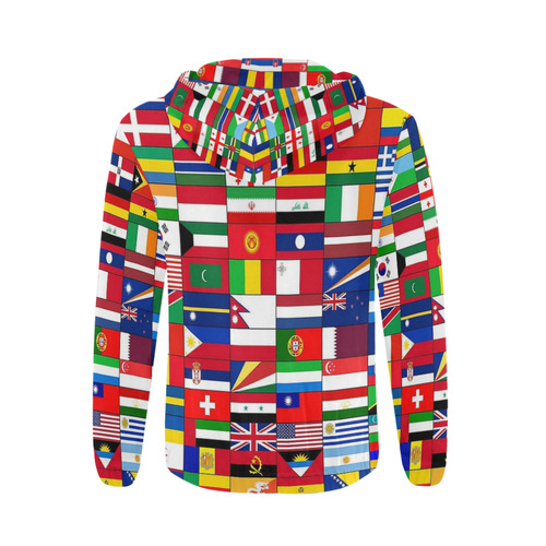 WORLD FLAGS 2 All Over Print Full Zip Hoodie for Men (Model H14)