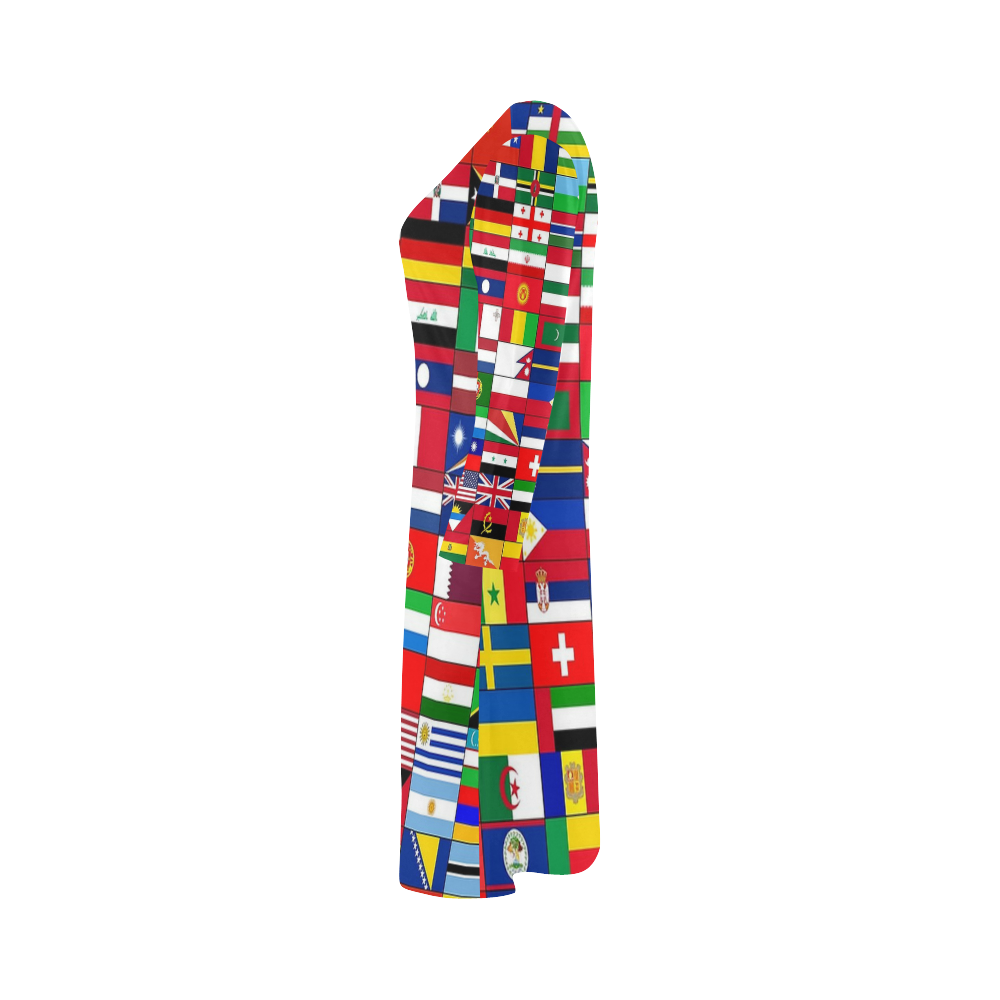 WORLD FLAGS 2 Bateau A-Line Skirt (D21)