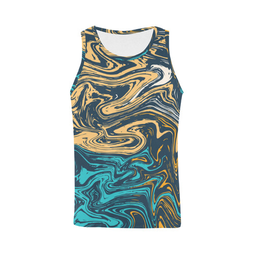 Marble Effect All Over Print Tank Top for Men (Model T43)