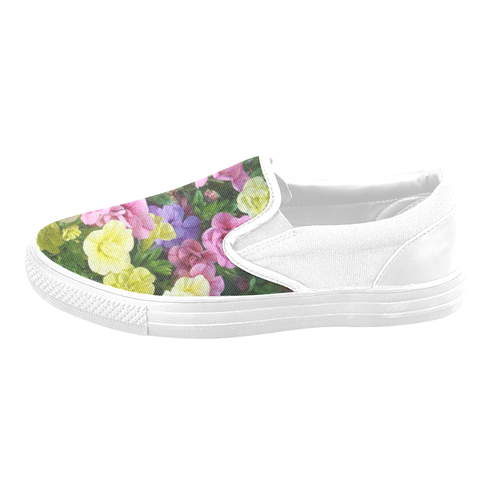 lovely flowers 17 by JamColors Women's Unusual Slip-on Canvas Shoes (Model 019)