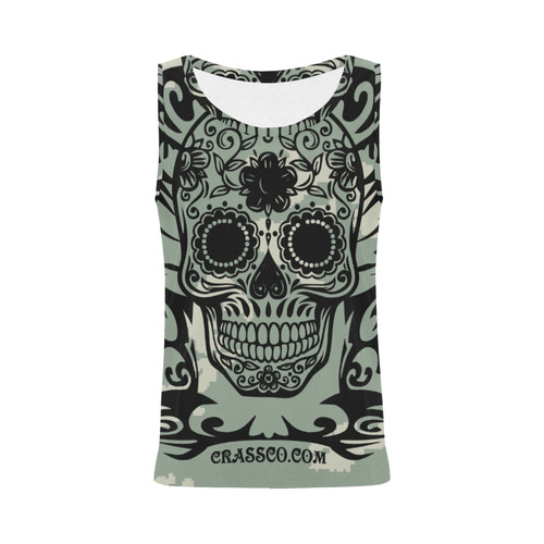 NAVY SKULL All Over Print Tank Top for Women (Model T43)