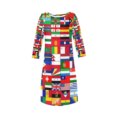 WORLD FLAGS 2 Round Collar Dress (D22)