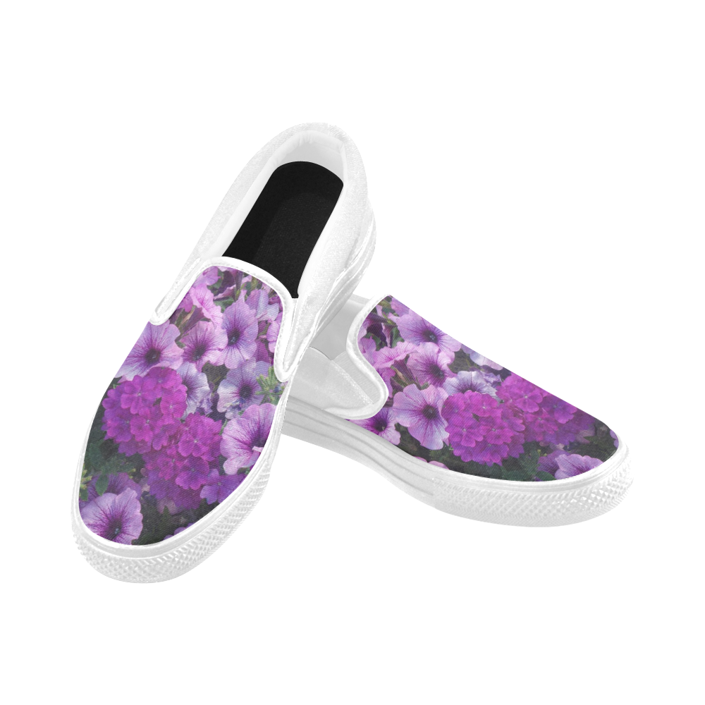 wonderful lilac flower mix by JamColors Women's Unusual Slip-on Canvas Shoes (Model 019)