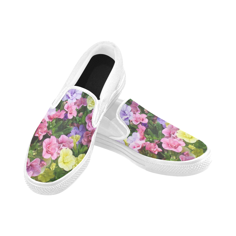 lovely flowers 17 by JamColors Women's Unusual Slip-on Canvas Shoes (Model 019)