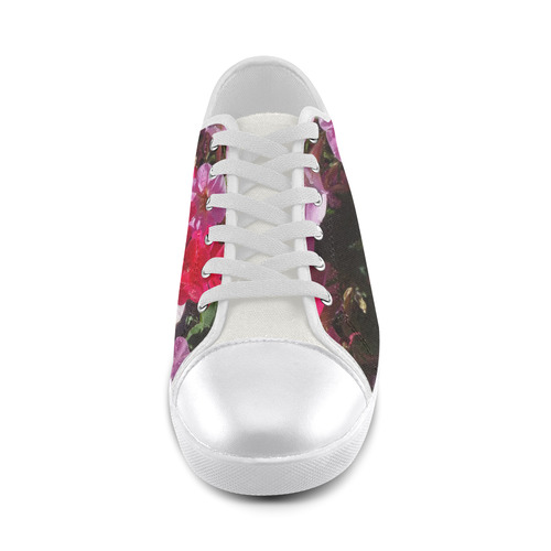 wonderful pink flower mix by JamColors Canvas Shoes for Women/Large Size (Model 016)